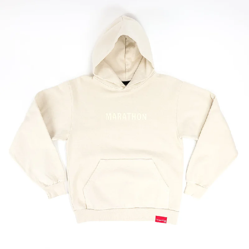 Marathon Leisure Tonal Hoodie - Cream Elegant Women's Formal 