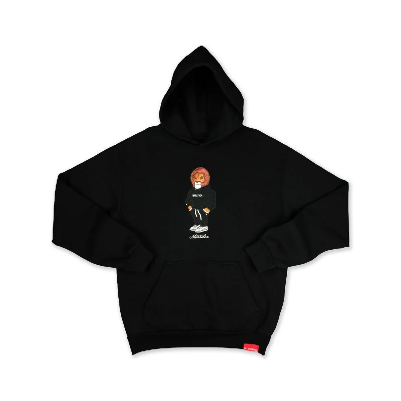 Marathon Lion (Embroidered) Hoodie - Black Compression