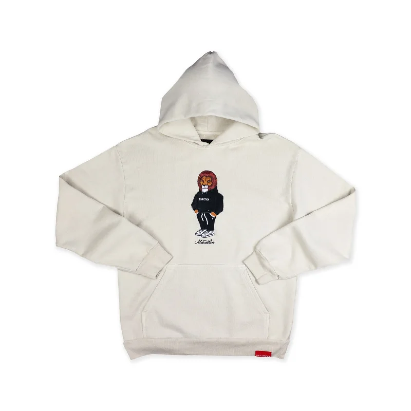 Marathon Lion (Embroidered) Hoodie - Cream Dapper Women's Bow - adorned