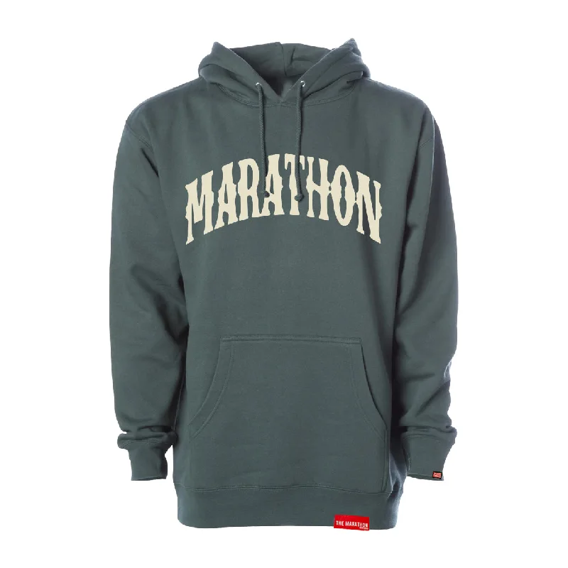 Marathon Vintage Arch Hoodie - Alpine/Cream British Gentlewoman Style