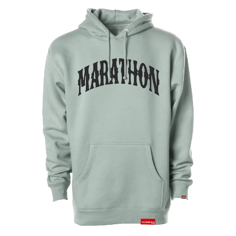 Marathon Vintage Arch Hoodie - Sage/Black Sophisticated Women's 