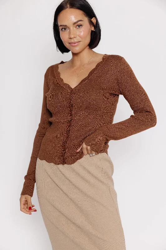 Melody Cardigan in Cocoa Bold Women's Animal Print