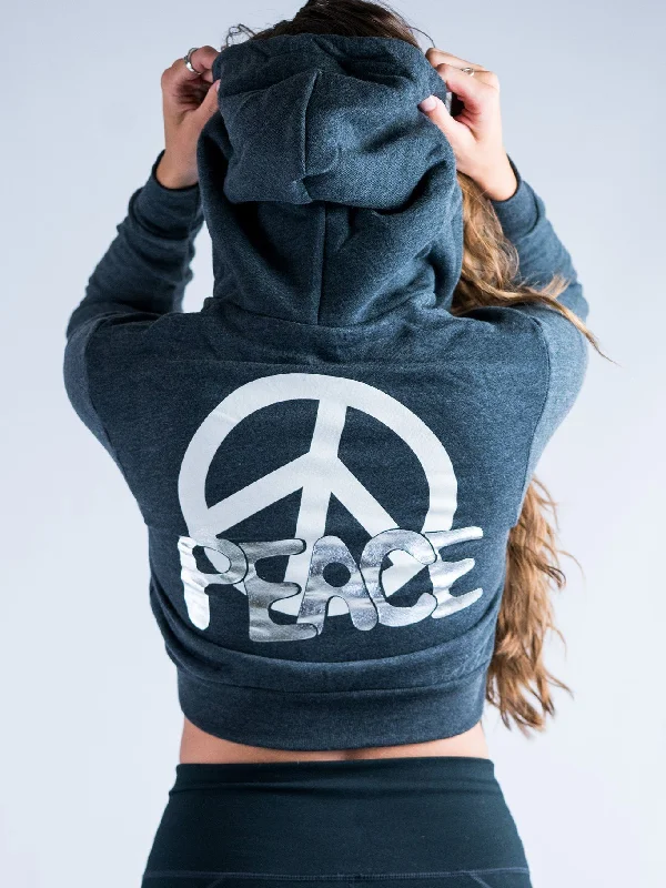 Peace Crop Hoodie French