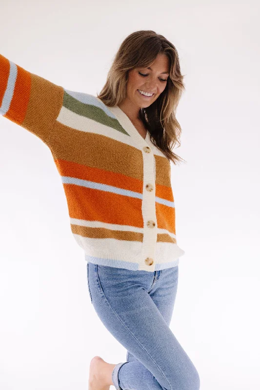 Penn Cardigan in Brick Combo Laid - back Women's Style