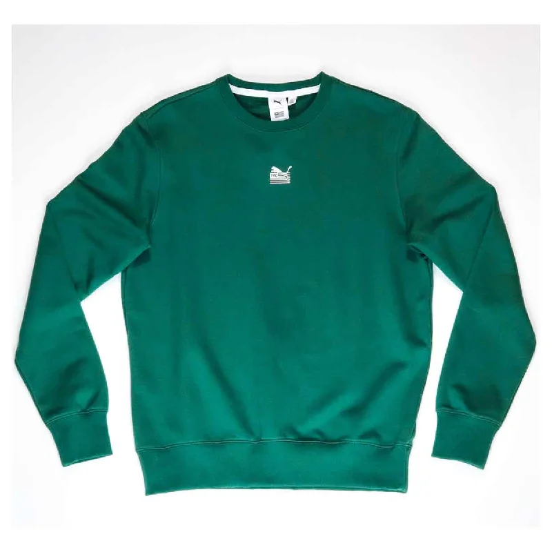 PUMA x TMC Everyday Hussle Crewneck Sweater - On The Run Green Refined Women's Classic 