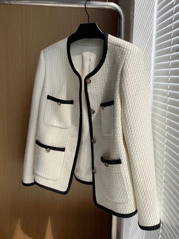Riyo Statement Woolen Tweed Cardigan Casual Women's Japanese 