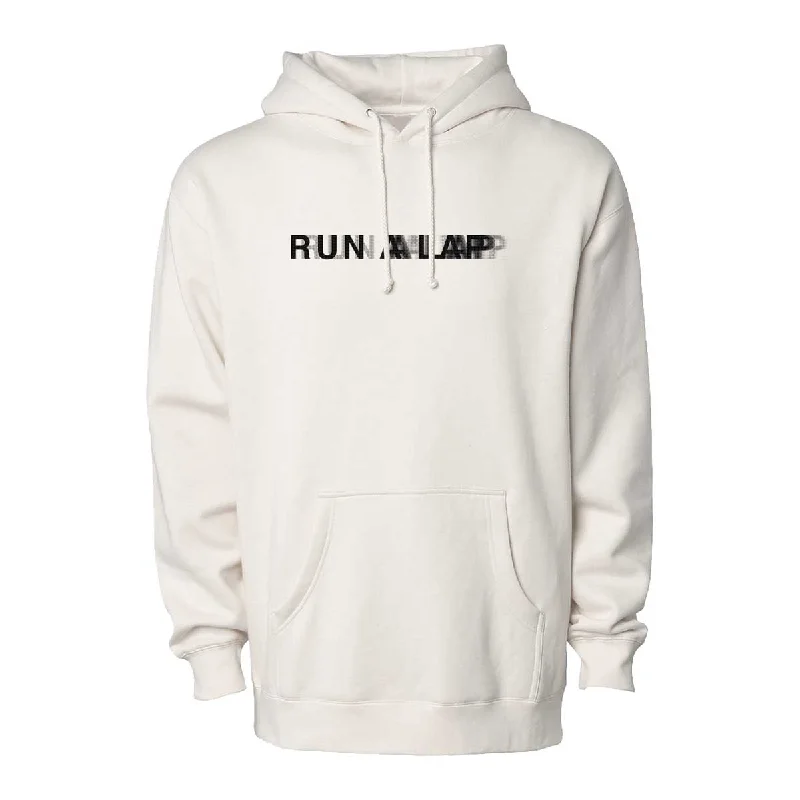 Run A Lap Blurred Hoodie - Bone/Black Artistic Women's Hand - painted