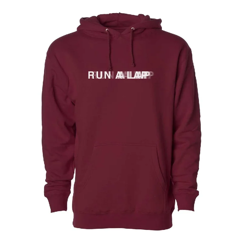 Run A Lap Blurred Hoodie - Maroon/White Practical Women's Quick - dry