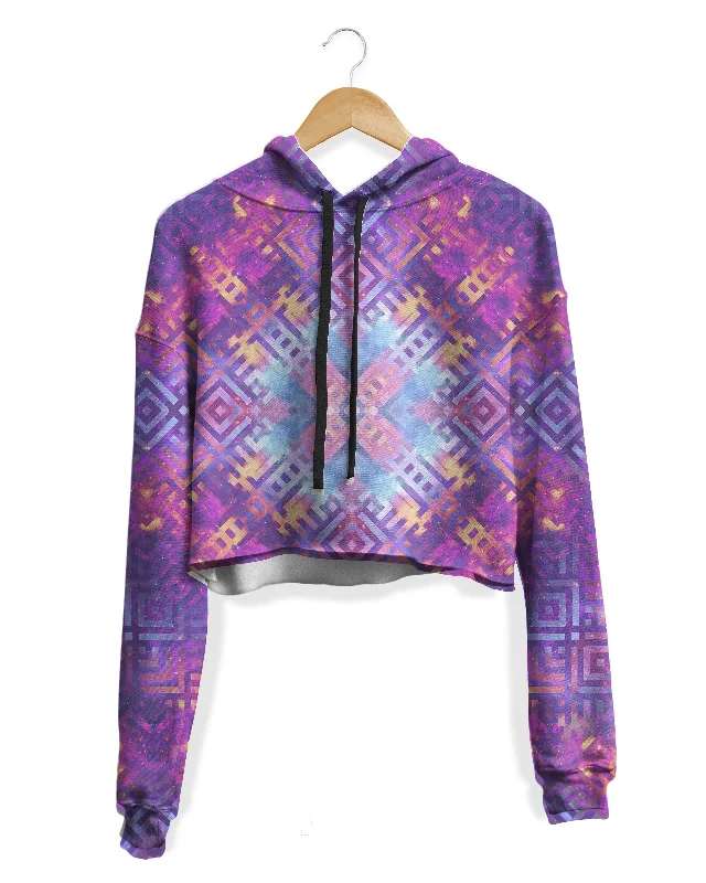 Space Mandala Crop Hoodie Luxurious Women's High -  end
