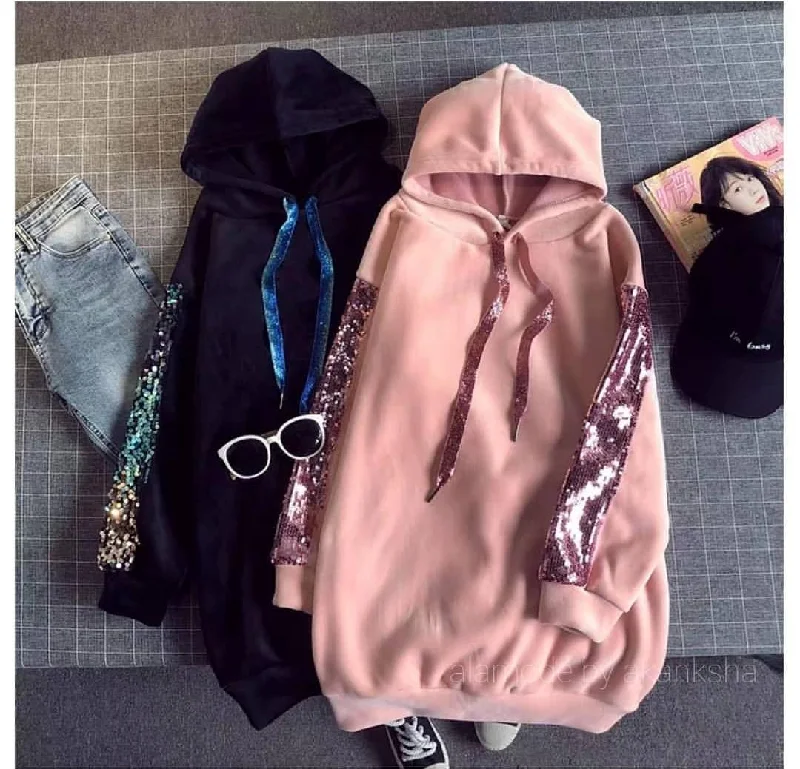 Statement Sequined Hoodies Modern Women's Tech