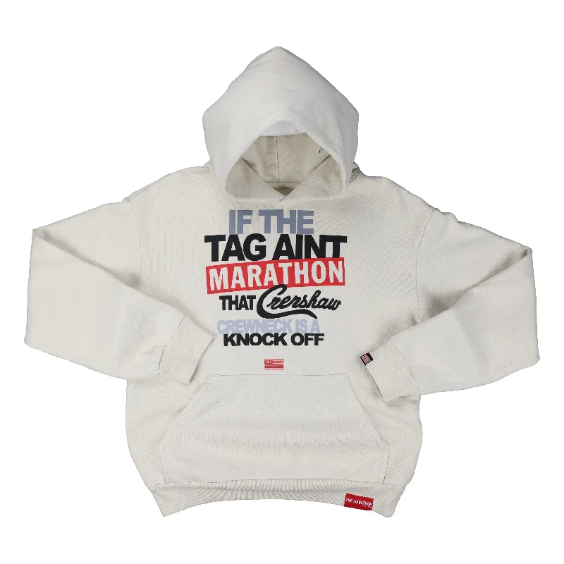 Tag Ain’t Marathon Hoodie - Bone Trendy Women's Oversized