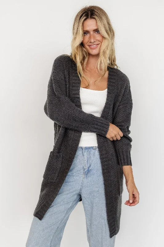 Theodora Knit Cardigan | Charcoal Edgy Women's Punk