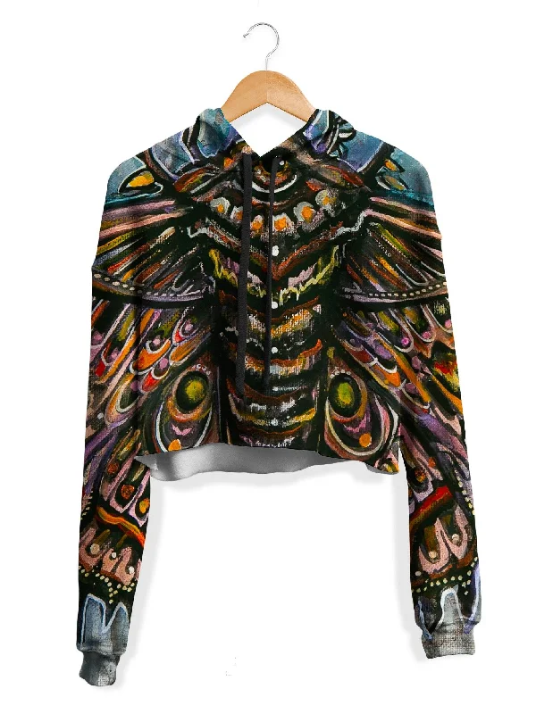 Third Eye Moth Cropped Hoodie Cool Women's Skate