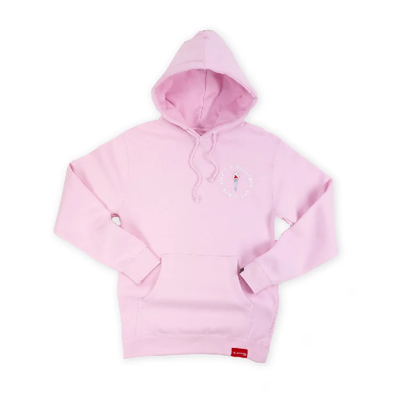 Victory Torch Hoodie - Soft Pink Elegant Women's Formal 