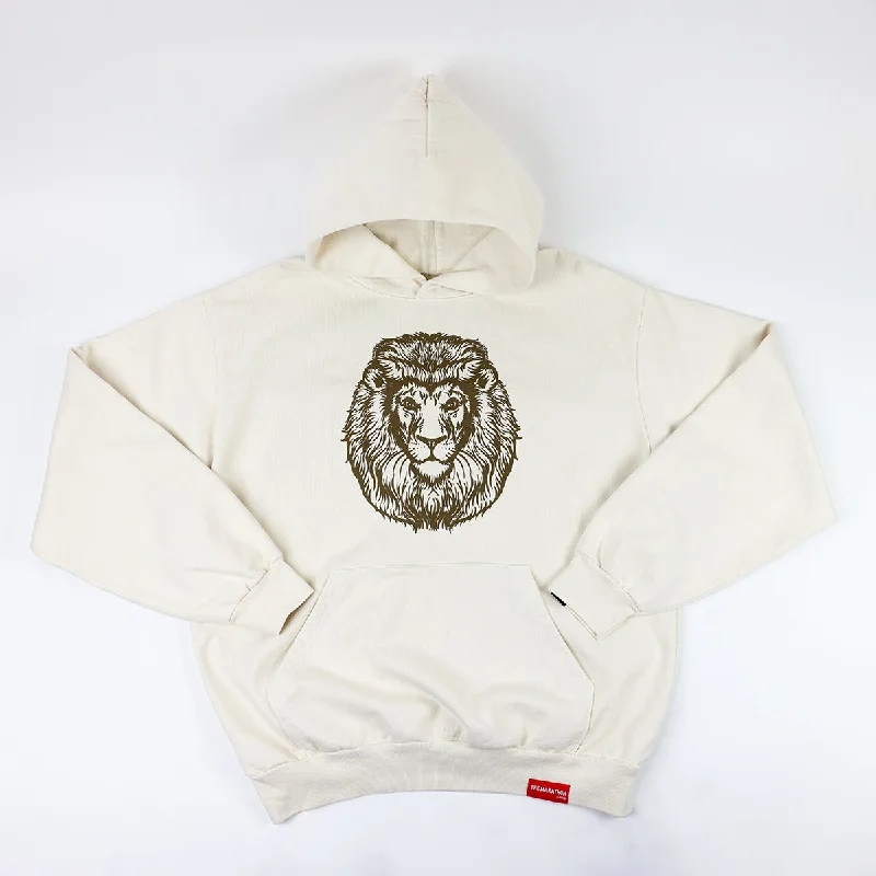 Vintage Lion Hoodie - Bone/Gold Confident Women's Power