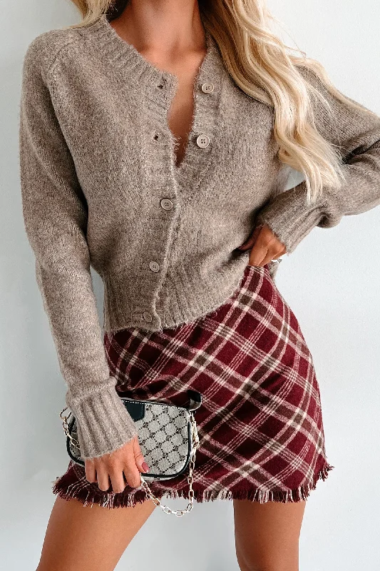 Warmth & Wonder Asymmetrical Button Up Cardigan (Taupe) Athletic Women's 