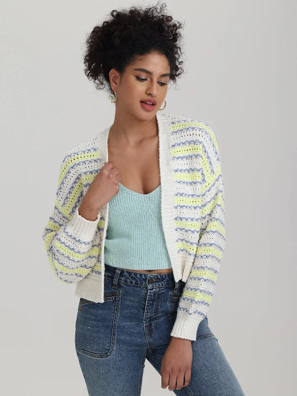 Zoe: Crimped Mix Cardigan Practical Women's Multi - 